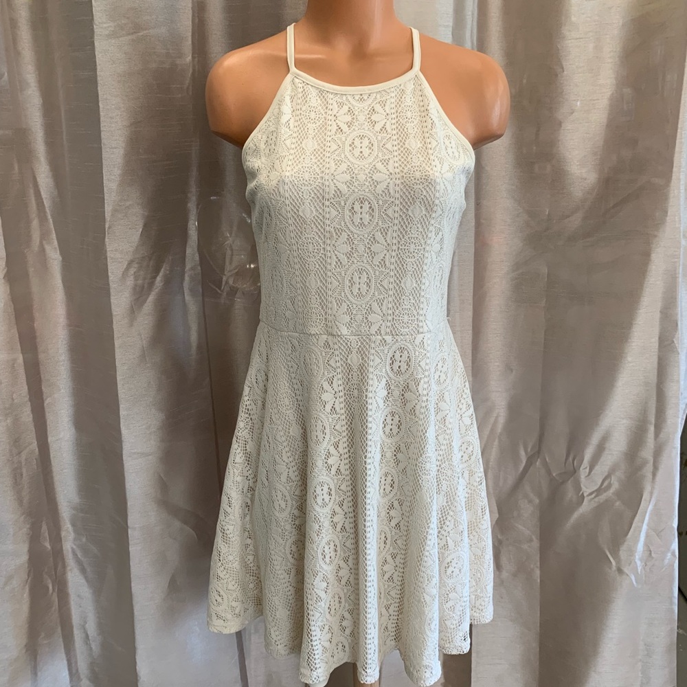 White Lace Boho Skater Dress